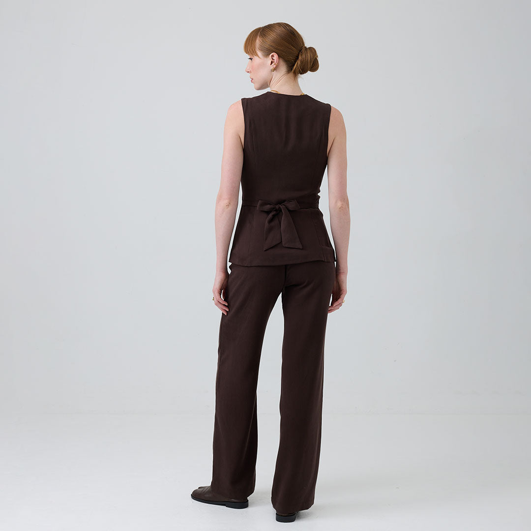 eight to eight Bitter Chocolate Trouser