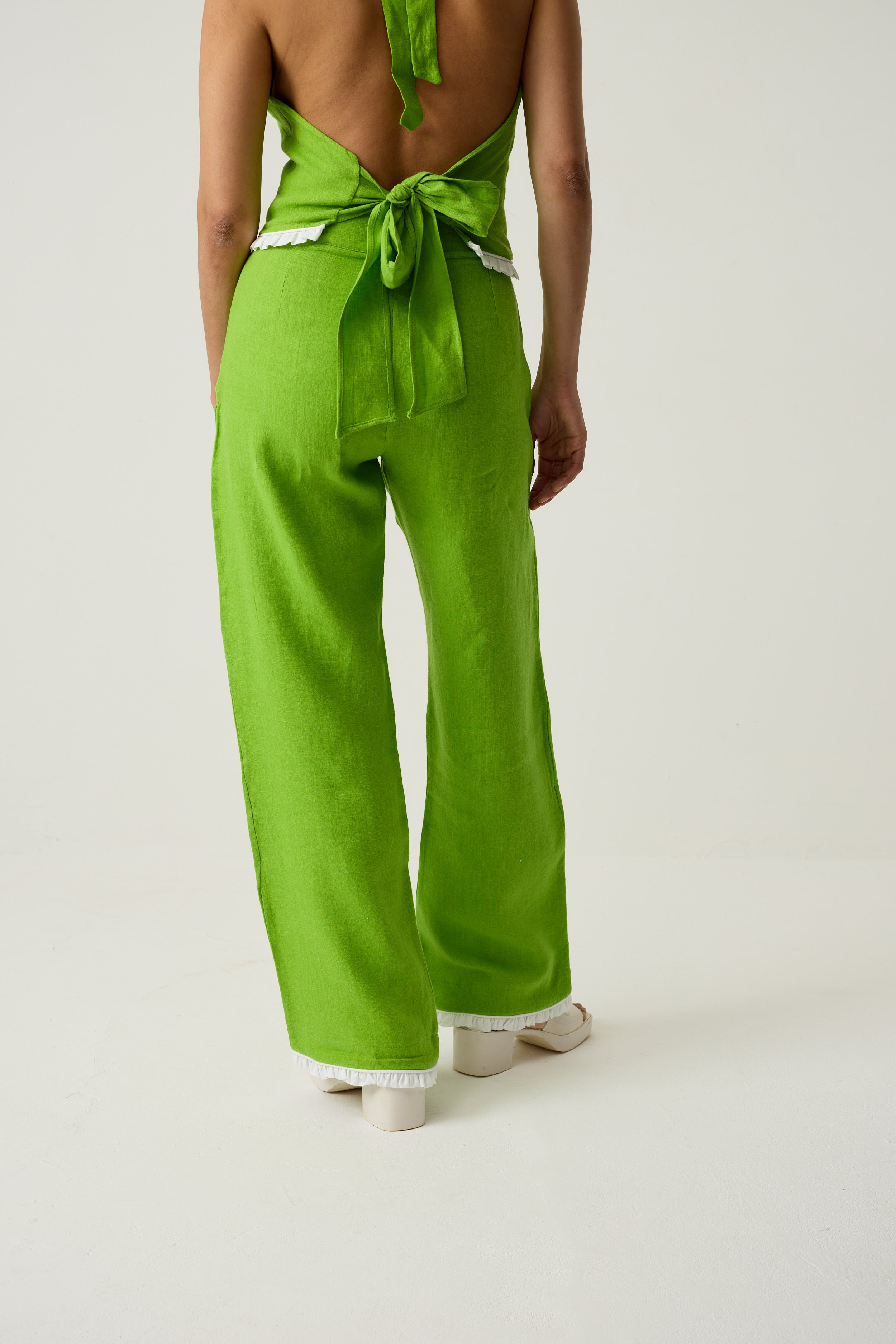 Beyond the Wallflower trousers in Chartreuse