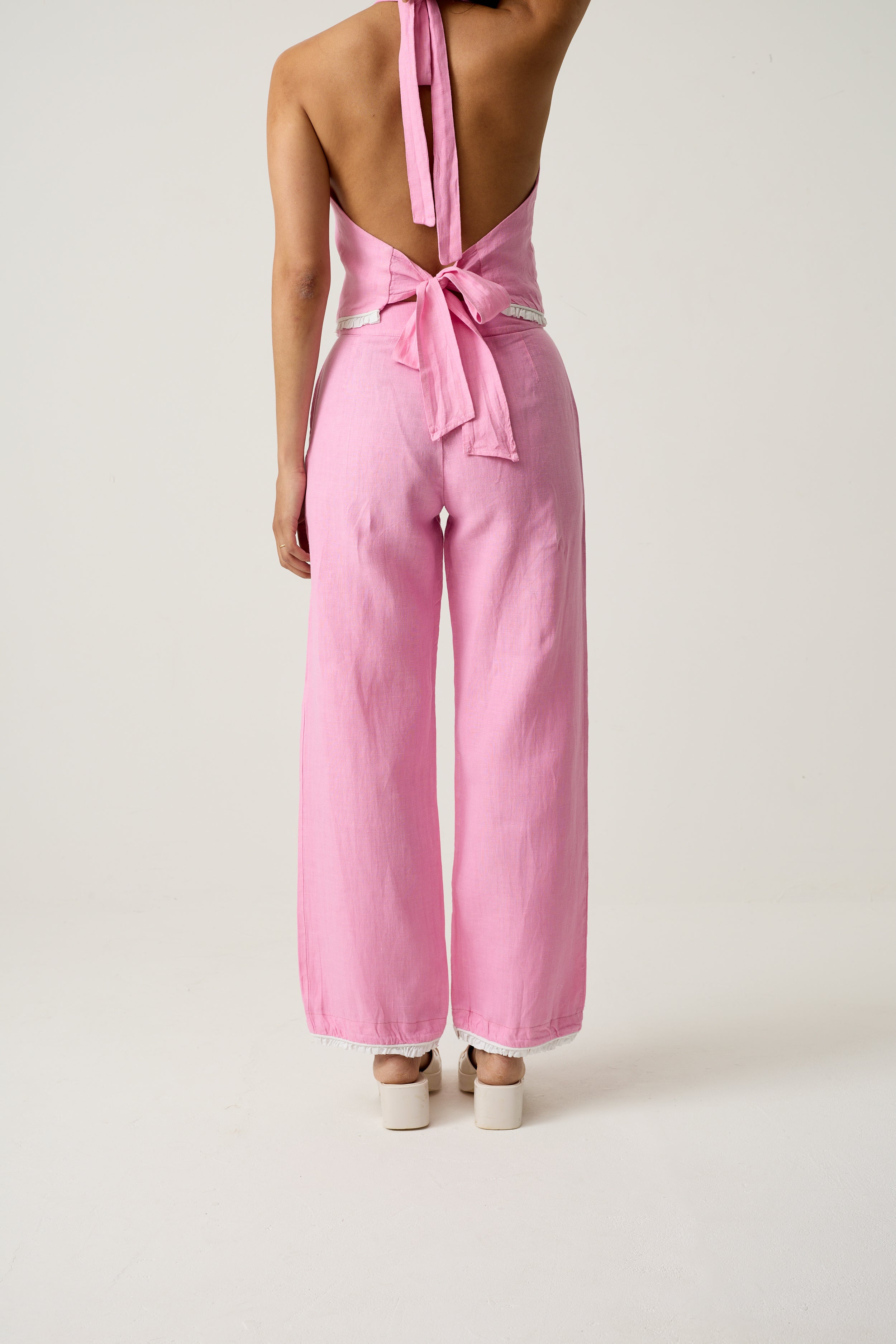 Beyond the Wallflower trousers in Peony