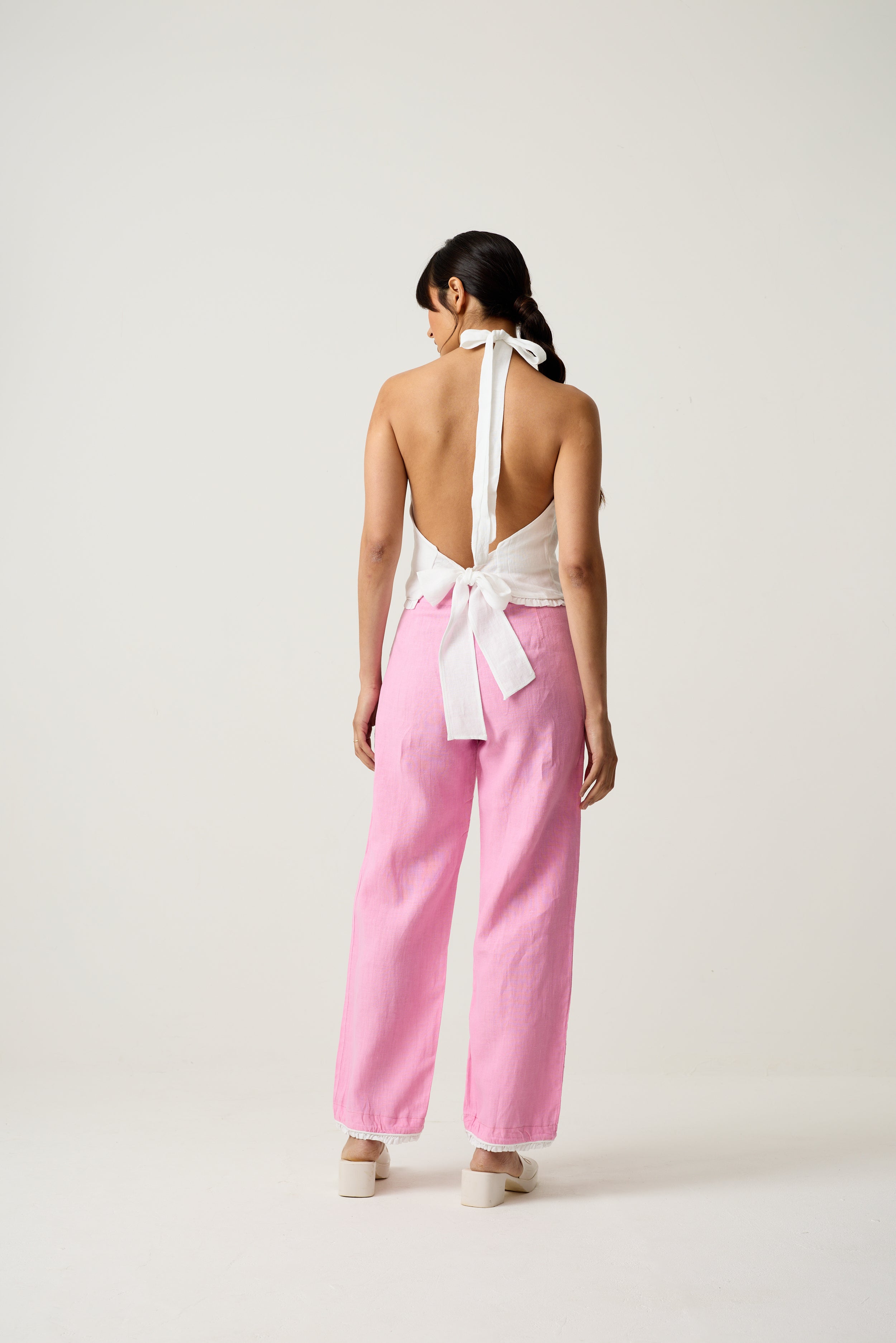 Beyond the Wallflower trousers in Peony