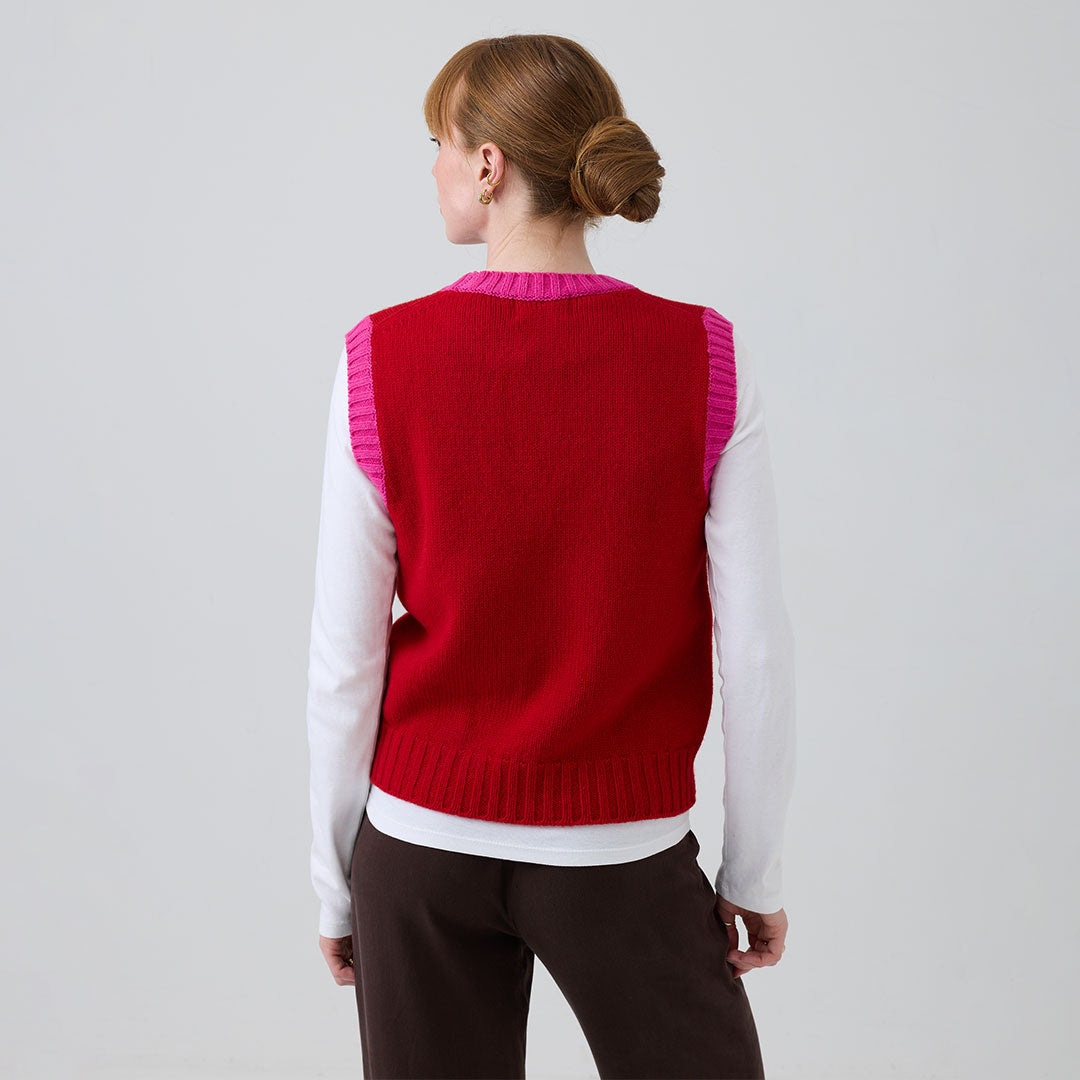 eight to eight Rhubarb Crew Neck Knitted Vest