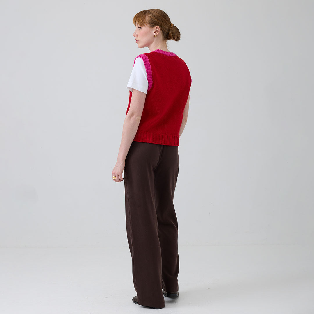 eight to eight Rhubarb Crew Neck Knitted Vest