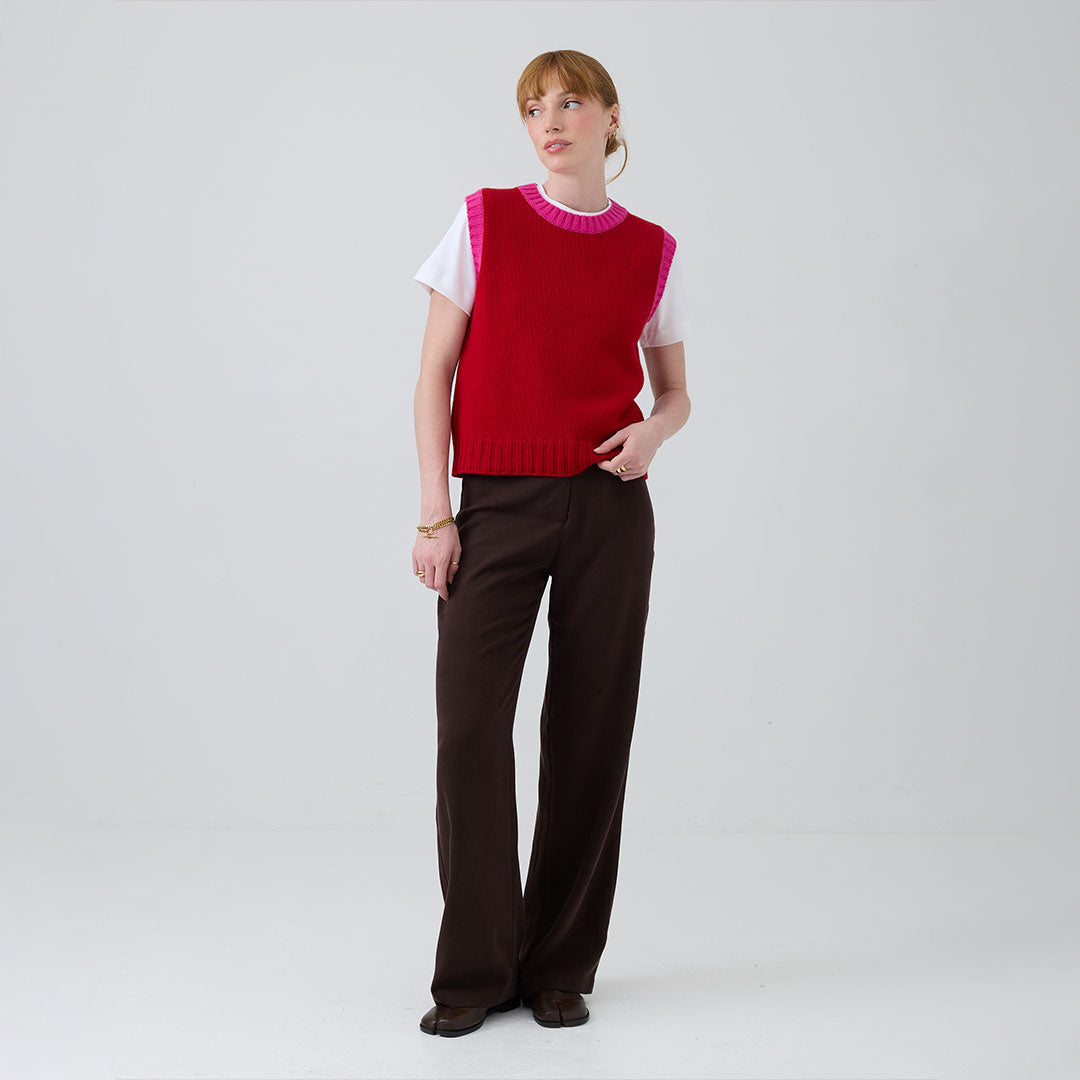 eight to eight Rhubarb Crew Neck Knitted Vest